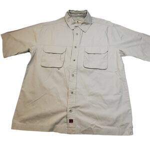 Woolrich Gray Mens Medium Short Sleeve Button Up Made in India